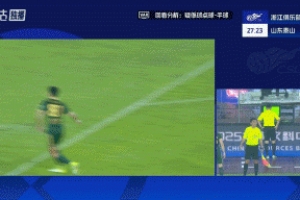 没有点球！泽卡投诉对方手球，裁判亲自回看VAR认定浙江没有犯规